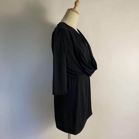 DVF Rachel Lilly Silk Crepe Cowl Neck Dress Black 2 - Picture 6 of 12